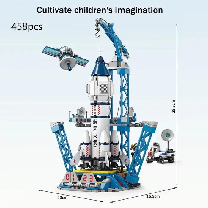 Centre de lancement de fusée de navette spatiale, modèle d'aviation, blocs de construction, briques
