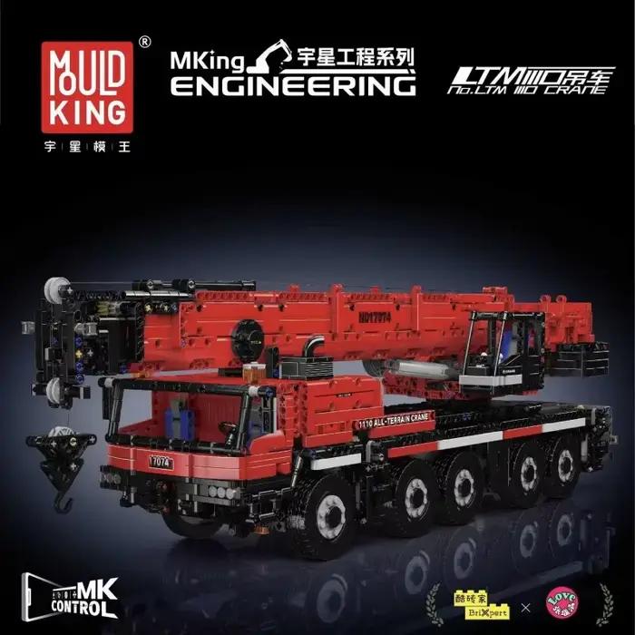 Mould King 17073 17074 Voiture technique télécommandée LTM 1110 Grue de construction en blocs