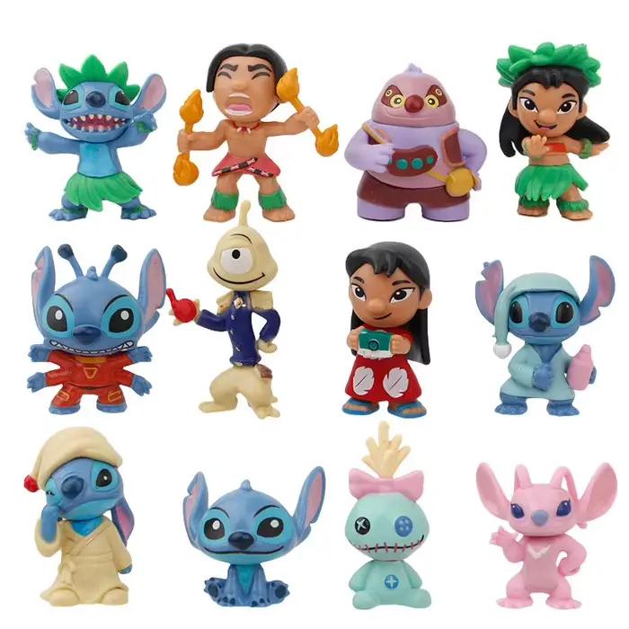 12 pièces/ensemble point Lilo figurine Anime dessin