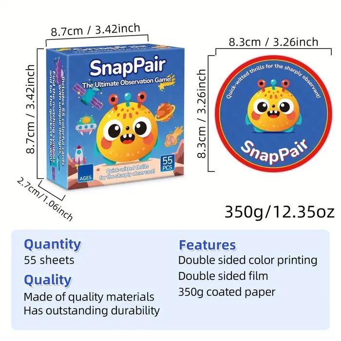《Snappair : le jeu de société ultime pour l'association des observations avec 55 cartes》Jeu de cartes