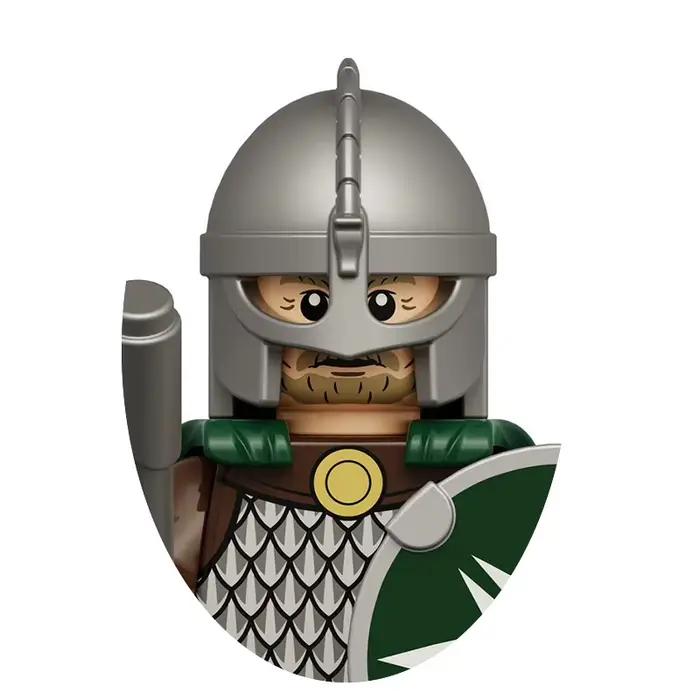 Blocs de construction de château médiéval, armure de roi guerrier, figurines d'action à assembler, jouets modèles de collection, cadeau exquis pour collectionneurs
