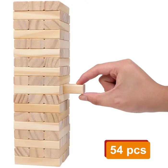 Jeu de construction de tours classique de 54 pièces