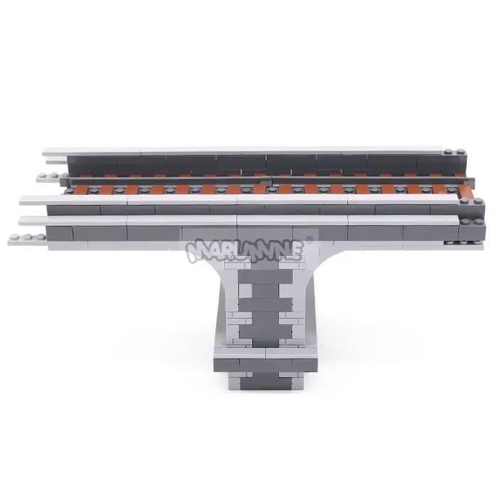 Marumine 566 pièces MOC idée de viaduct Train construire modèle Kit haute vitesse voie ferrée arc pont bricolage blocs de Construction briques ensemble
