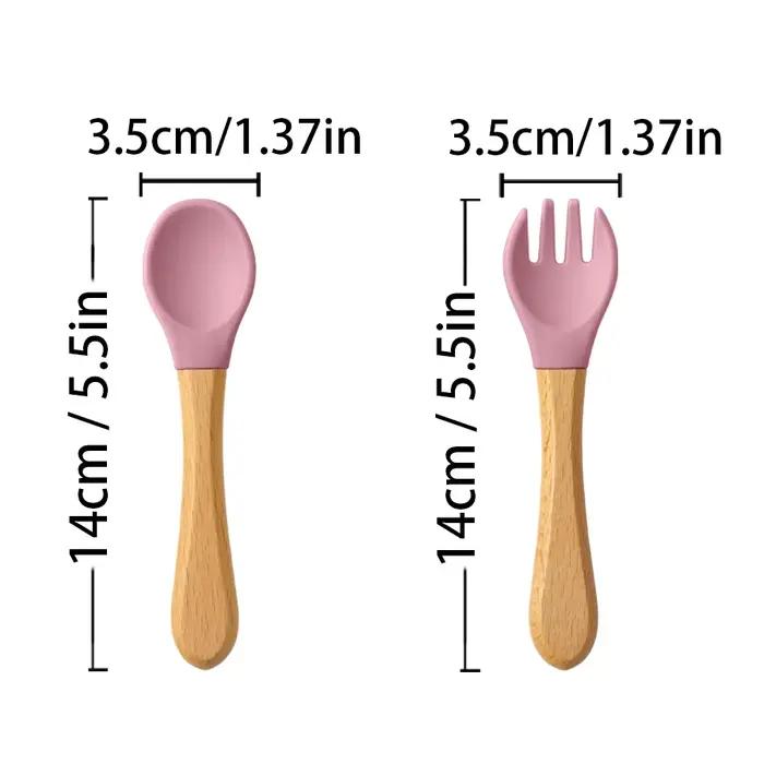Ustensiles d'apprentissage pour bébés cuillères en silicone haute qualité pour autonomie alimentaire maternité 0-6 ans occasions spéciales
