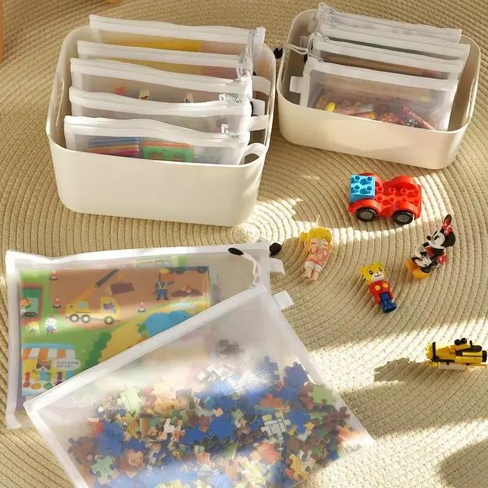 Lot de 3 sacs de rangement pour puzzles