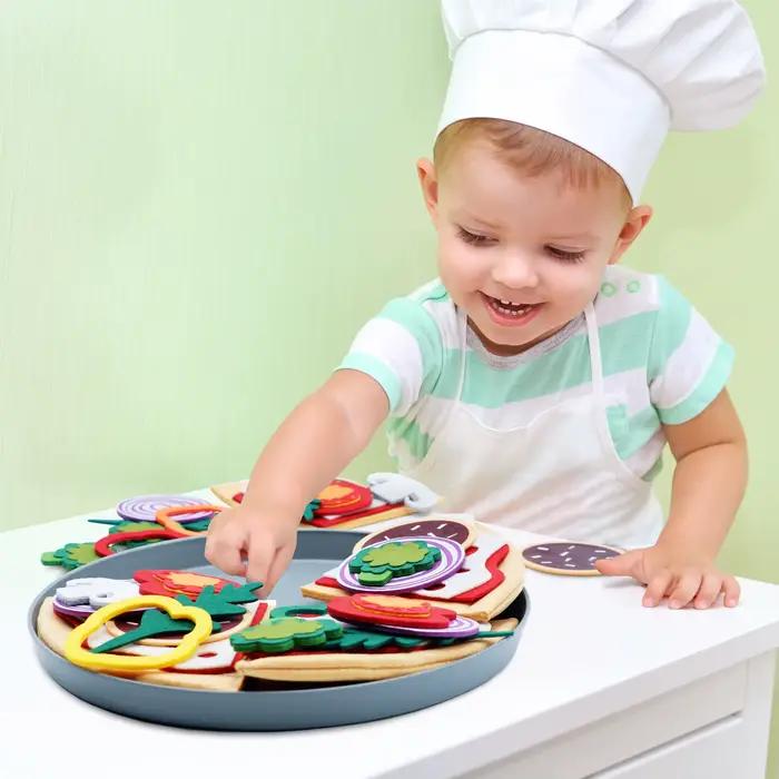 Jouets de Pizza en feutre de cuisine pour enfants