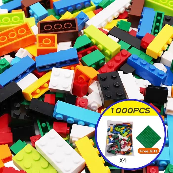 Blocs de construction créatifs en vrac pour enfants 1000 pièces construction bricolage jouets éducatifs pour développer la créativité et la pensée spatiale occaions spéciales enfants adolescents jouets en plastique ABS compatibles avec LEGO