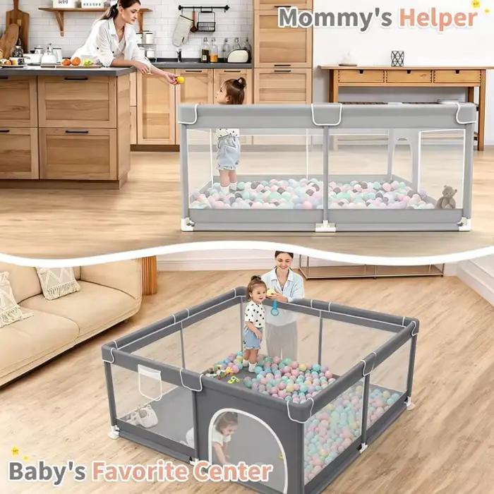 IMBABY Parc de jeu pour bébé avec panier de basket