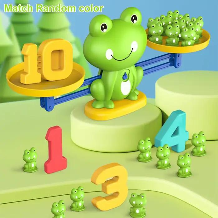 Jouets éducatifs Balance Grenouille en plastique rose ou vert pour apprentissage des mathématiques chez les enfants occasions spéciales jeux de développement intellectuel pour garçons et filles