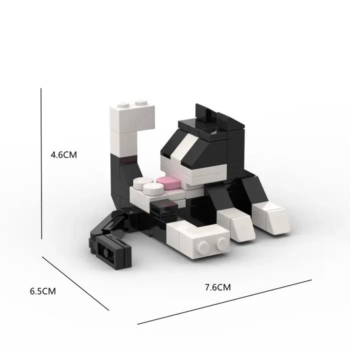 Série animale 62 pièces briques MOC chat Figires bricolage blocs de construction enfants jouets éducatifs