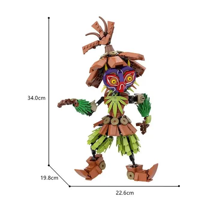 Blocs de construction MOC Skull Kid, personnage d'aventure fantastique avec masque, modèle de collec