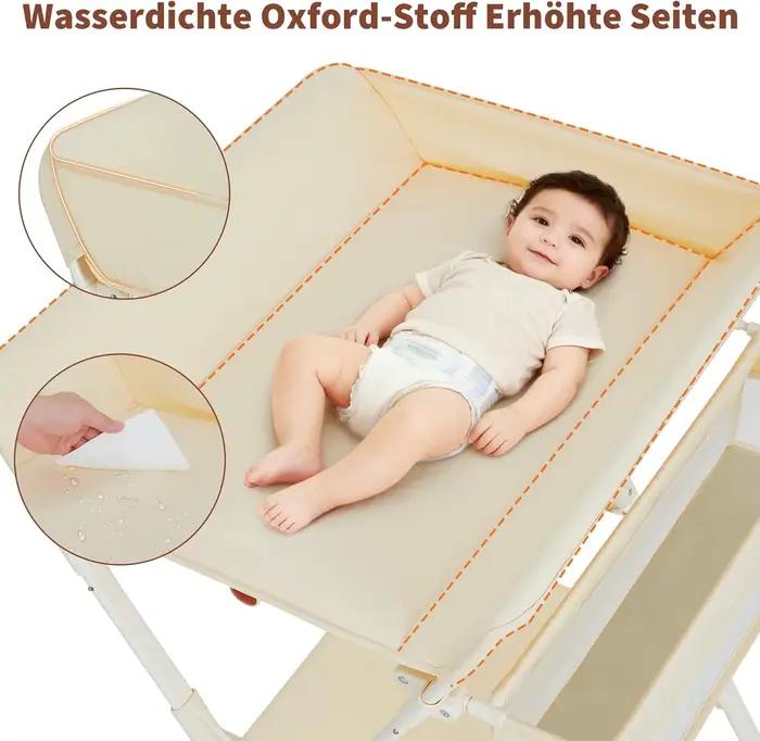 Table à langer pliable pour bébé, station à couches roulante, organisateur de chambre d'enfant avec