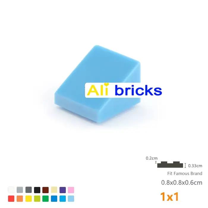Blocs de construction pour enfants, 100 pièces, briques biseautées lisses, 1x1, taille créative éduc