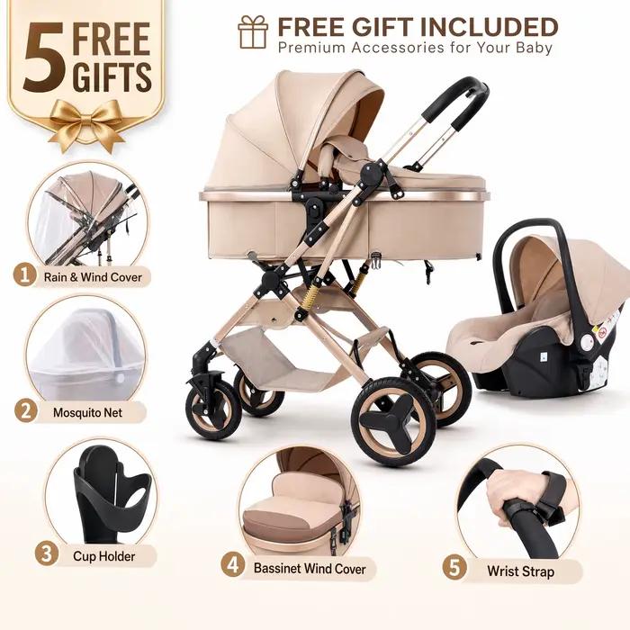 Poussette 3 en 1 Babyfond pour nouveau-né