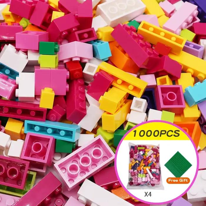 Blocs de construction créatifs en vrac pour enfants 1000 pièces construction bricolage jouets éducatifs pour développer la créativité et la pensée spatiale occaions spéciales enfants adolescents jouets en plastique ABS compatibles avec LEGO