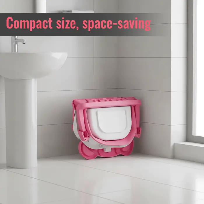 Baignoire pliable pour bébé, accessoires de bain avec thermomètre et tapis de bain, se plie sans eff