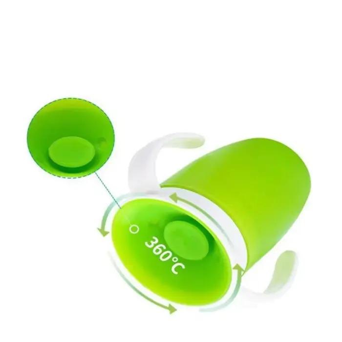 Gobelet d'apprentissage bébé avec double poignée couvercle rotatif 360 degrés étanche pour 0-1 ans 1-2 ans 3-6 ans occaions spéciales