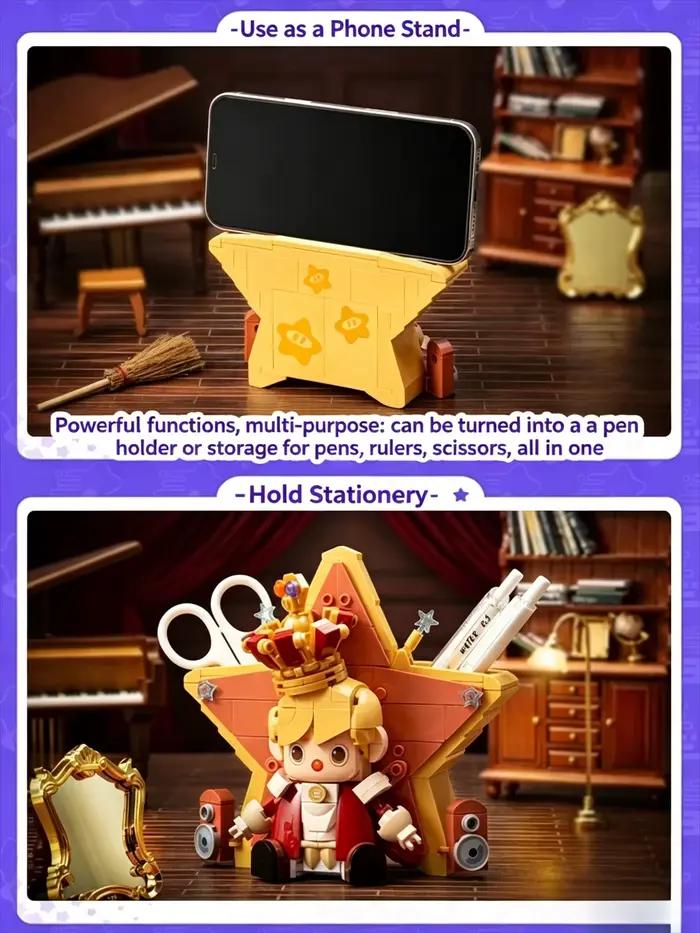 PLEYERID Yuanmeng Star Puppet Le Petit Prince Blocs de construction Modèle à assembler Porte-stylo DIY Ornement de bureau Cadeau Jouet