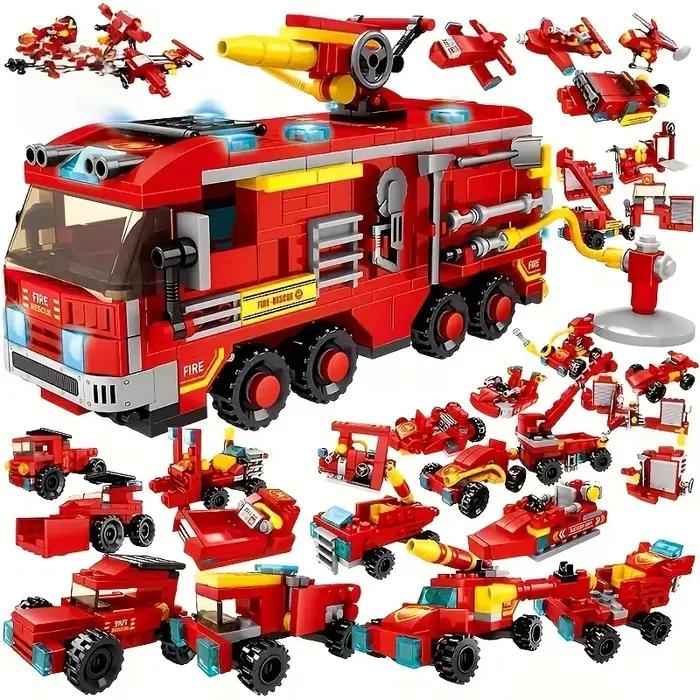 Ensemble de construction de caserne de pompiers | Jouet