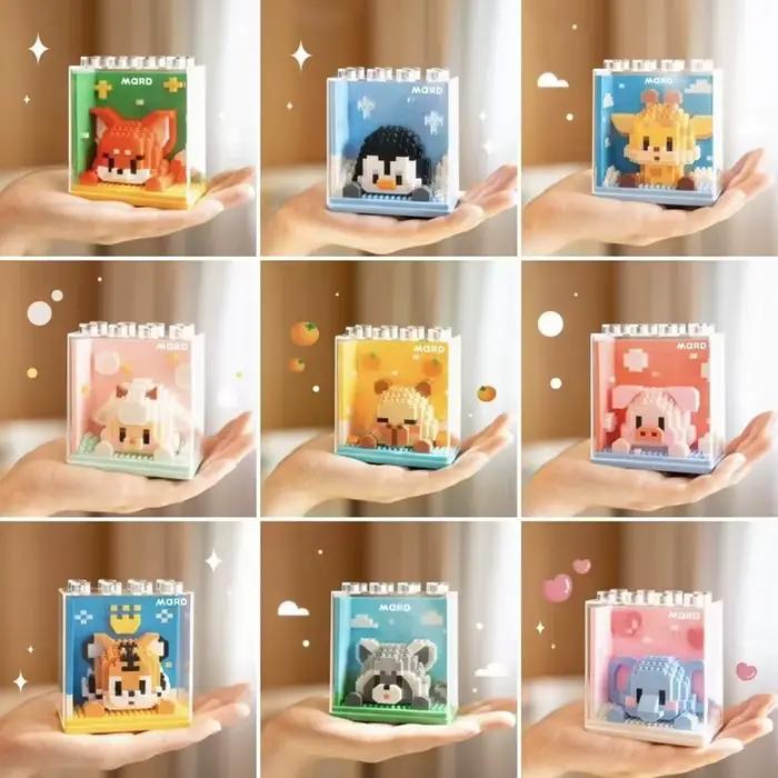 Blocs de construction à assembler en microparticules, série Zoo, ornements de poupée empilables, cadeaux d'anniversaire, jouets éducatifs pour enfants
