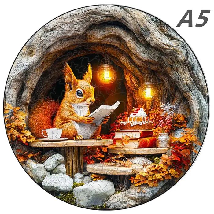 3D grotte mignon hibou hérisson Puzzle en bois un cadeau Unique anti-Stress pour adultes peinture d'art décorative pour