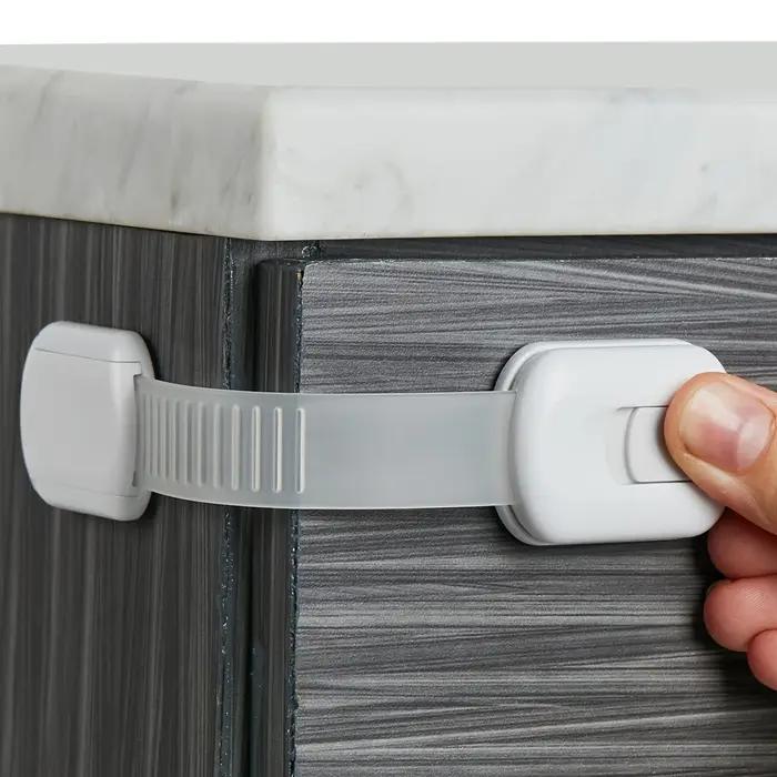 Serrure de sécurité pour enfants DHDH en plastique de qualité sécurité pour armoires tiroirs toilettes et réfrigérateur adaptable de 0 à 6 mois jusqu'à 4-6 ans en blanc bleu gris rouge noir et vert