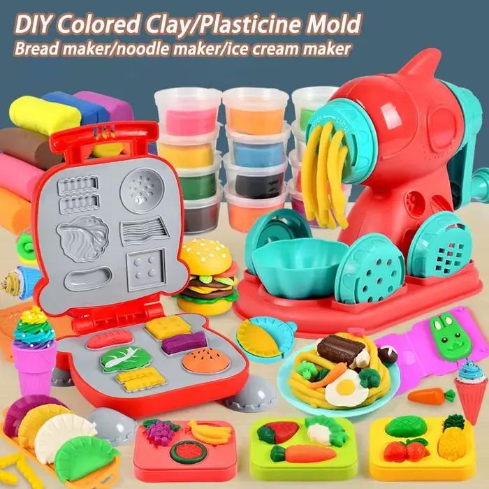Jouet en argile de couleur 3D pour enfants, jeu de simulation, machine à crème glacée, Burger, nouil