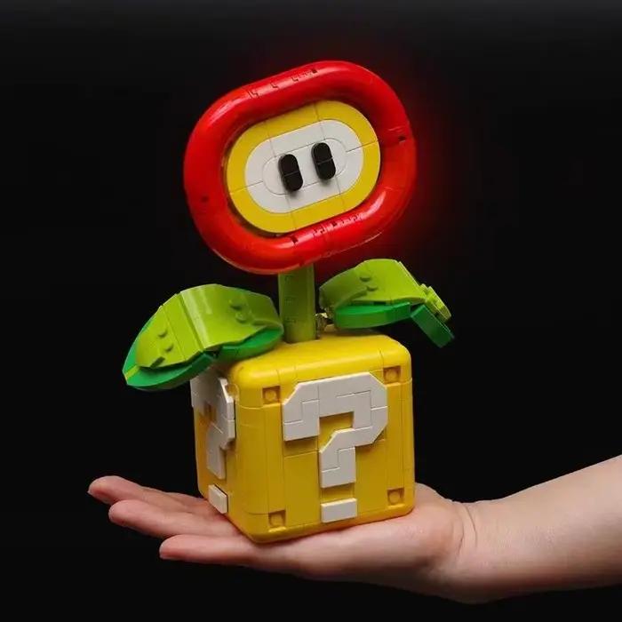 Nouveau 2025 MOC Mario Chomper plante modèle ajustement flamme fleur assemblé bloc de construction brique enfants
