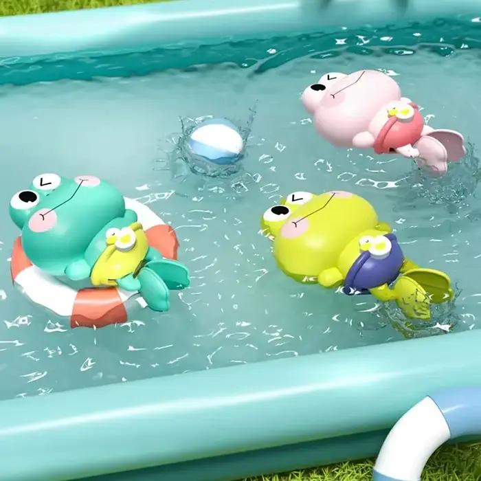 Jouets de bain de grenouille de natation à remonter pour les tout-petits