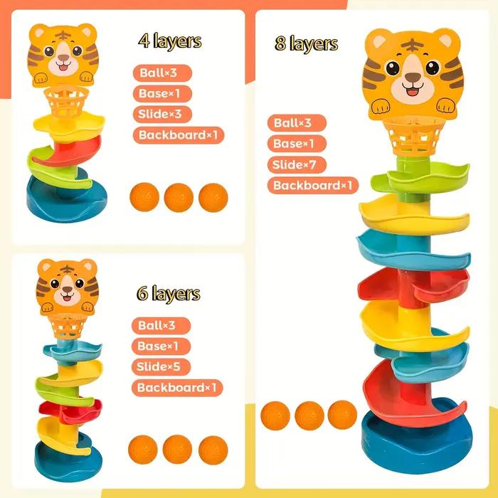 Tour de balle interactive pour enfants 18 mois+ jouet éducatif en plastique abs multicolore gris foncé gris clair occasions spéciales développement moteur et cognitif