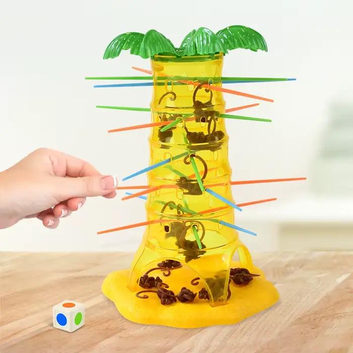 Jeu de table multijoueur singe pour enfants modèle plastique jaune développement de l'intelligence et de la créativité occasions spéciales famille et amis