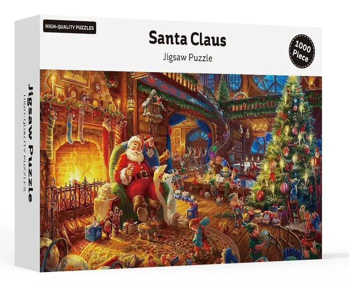 Puzzle de Carte Blanche Série Bricolage de Noël Kit de Décoration Personnalisable pour Garçons et Filles Occasions Spéciales