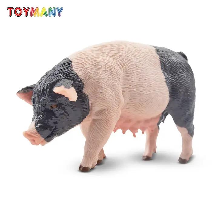 Toymany Simulation maman Pietrain cochon ferme modèle Animal jouet Mini Figurines poupées Action Figurines jouets enfants cadeau