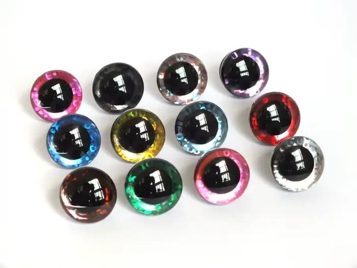 20 pièces 9/12/14/16/18/20/25/30/35/40mm yeux de jouet de sécurité en plastique trapèze transparent