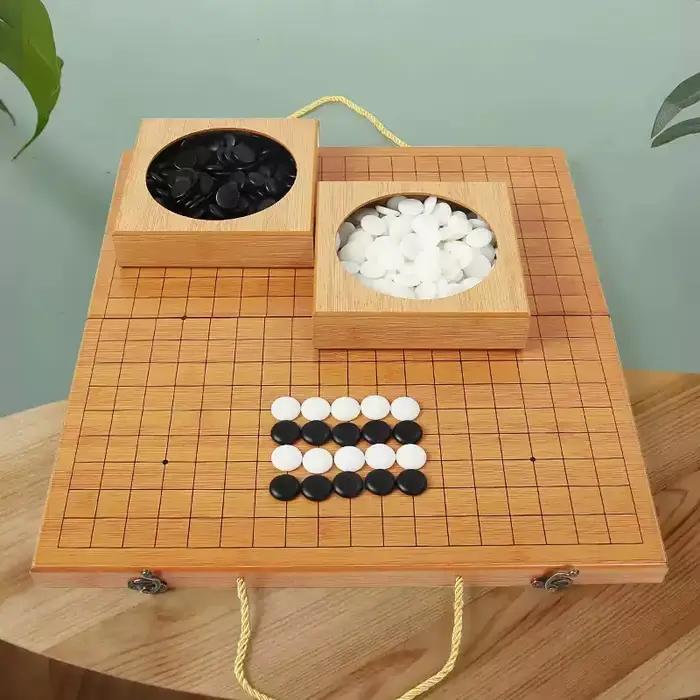 Jeu de Go 19 voies avec plateau noir et blanc et jeu de backgammon double usage