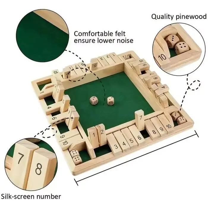 Jeu de société de luxe à quatre faces, 10 chiffres, boîte fermée, dés, Club de fête, jeux de boisson