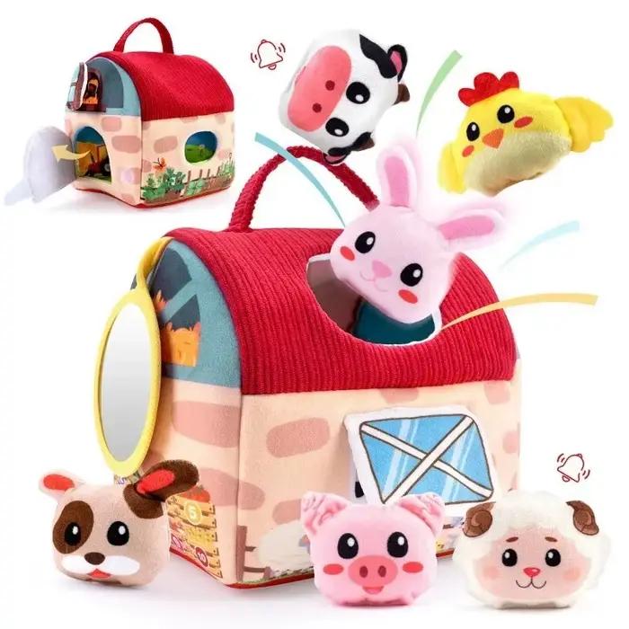 Jouets pour bébés 6-12 mois, fruits, légumes, plantes de jardin, jouets en peluche, jouet sensoriel