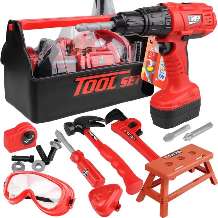 Ensemble d'outils pour enfants WizKidz simulateurs de construction avec perceuse jouet électrique kit de jeux de construction pour garçons filles occasions spéciales