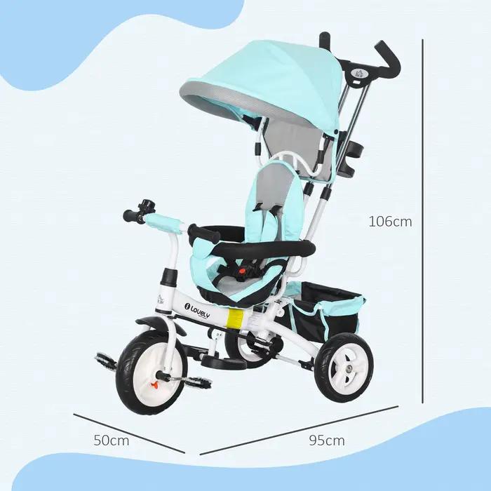 Tricycle évolutif Homcom pour enfants +12 mois avec auvent pliable