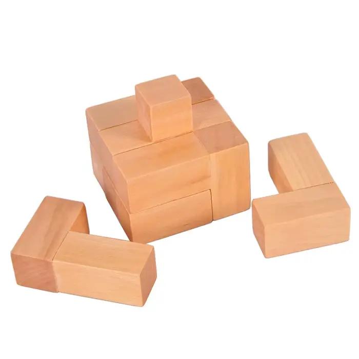 Puzzle 3D en bois bleu profond jeu de réflexion et logique pour adultes 14 ans et plus défi intellectuel élégant