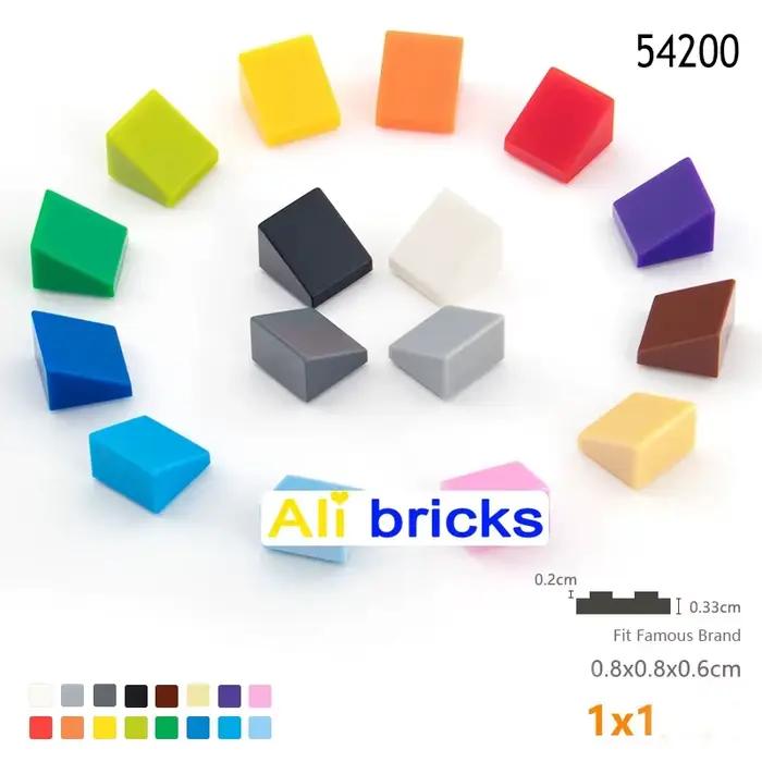 Blocs de construction pour enfants, 100 pièces, briques biseautées lisses, 1x1, taille créative éduc