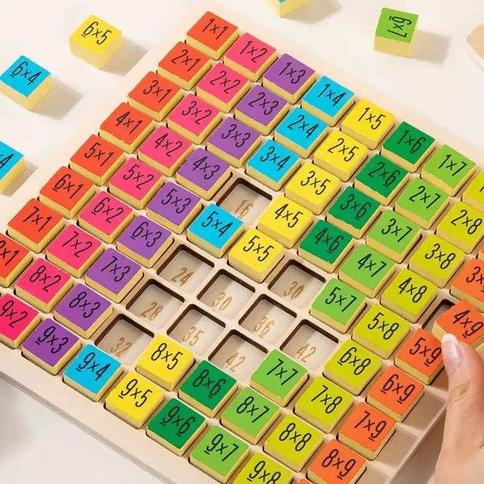 Jeu de société de Table de Multiplication en bois