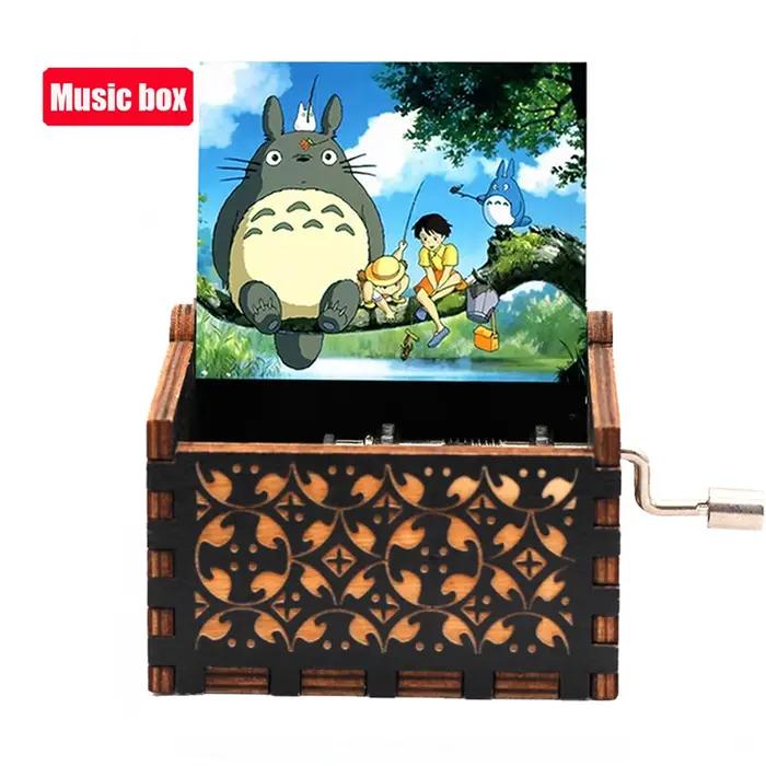 Boîte à musique Antique en bois sculpté à manivelle, boîte à musique Totoro, figurine, cadeau de noël et d'anniversaire, offre spéciale, 2026