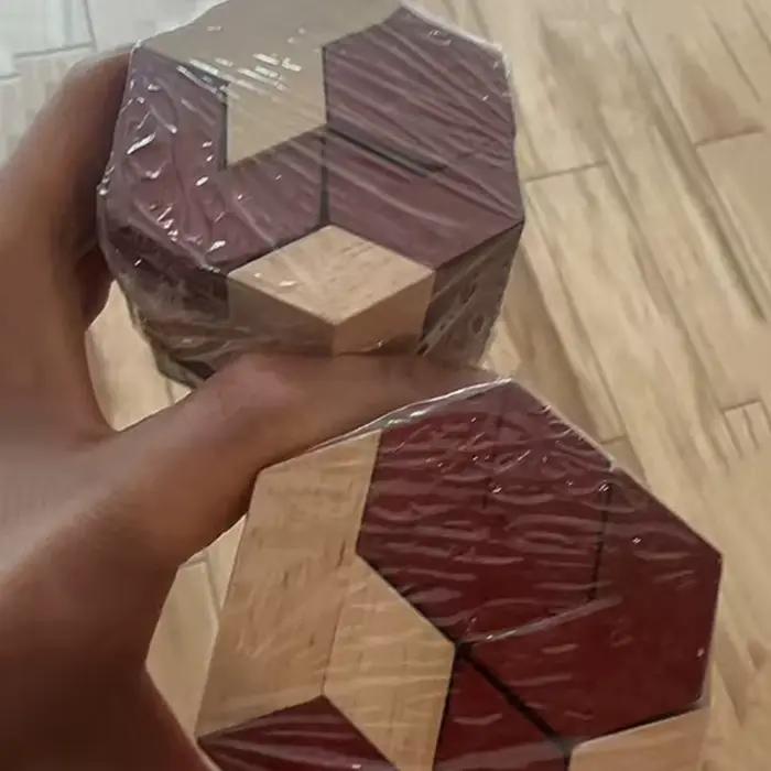 Puzzle 3D en bois Hexagonal IQ logique formation casse-tête défi mental Montessori cadeaux éducatifs pour enfants garçons filles