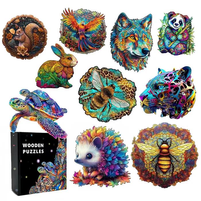 Hibou en bois Animal Puzzle bricolage artisanat cerveau formateur Puzzles jeu pour enfants adulte éducatif