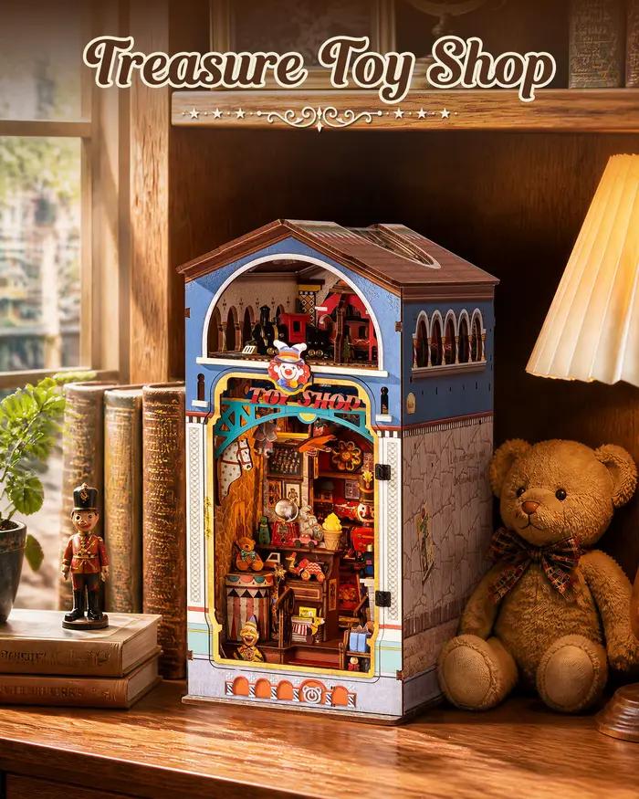 ROBOTIME ROLIFE Boutique de Jouets Vintage, Diorama Miniature Nostalgique, Puzzle 3D en Bois, Décoration de Bibliothèque, Cadeau Idéal pour les Adolescents de 14 ans et plus