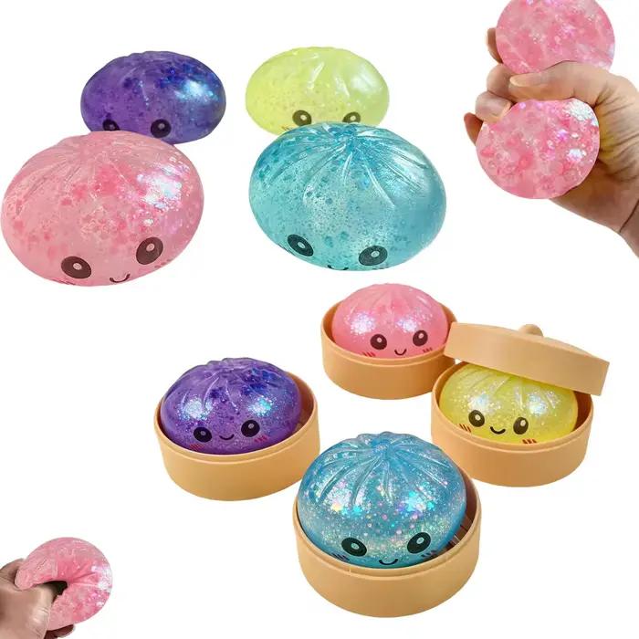 Jouet anti-stress en forme de bao bao vapeur avec perles et paillettes