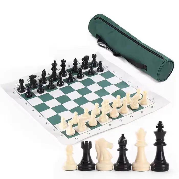 Jeu d'échecs pliant, jeu de société de voyage Portable, ensemble pour débutant, échecs intellectuels, échecs d'extérieur en plastique