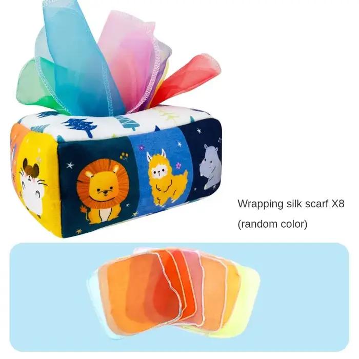 Boîtes Montessori pour bébés, jouets pour bébés, boîte à mouchoirs magique à tirer, jouet Montessori