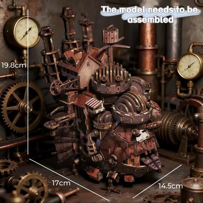 Puzzle 3D en bois Château Mobile - Kit de construction DIY stimulant pour adultes et adolescents, dé